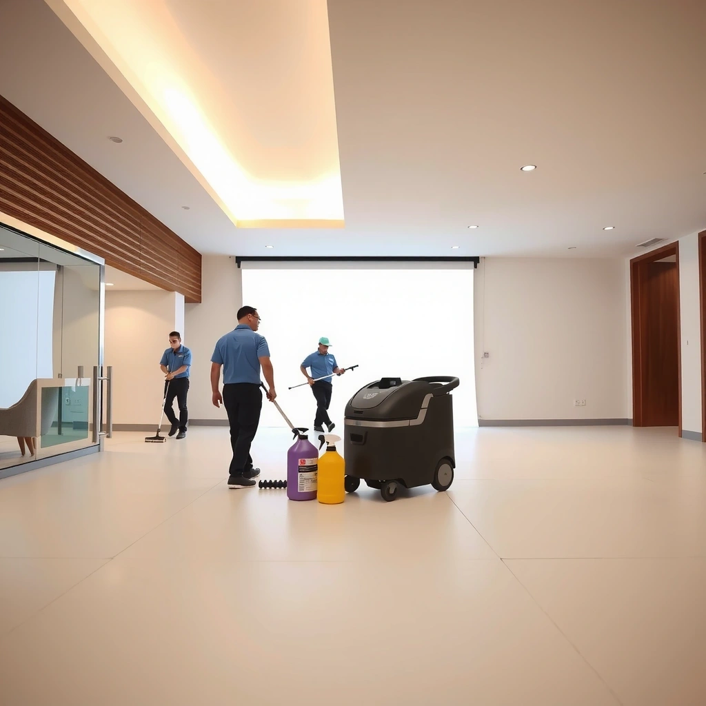 Professional commercial cleaning operation